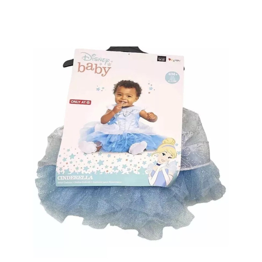 Princess Cinderella Costume Girls Infant 6-12‎ Months Blue Dress Disney Baby New